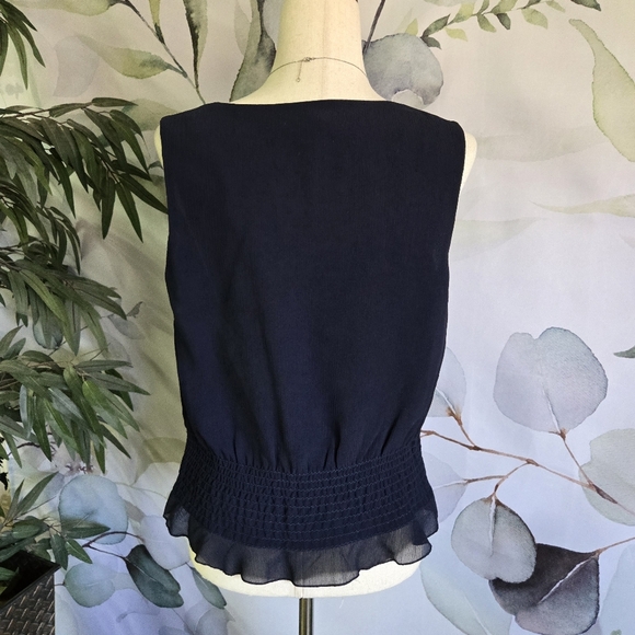 NORTON MCNAUGHTON | Embroidered Blouse in Blue sz M - Picture 3 of 6